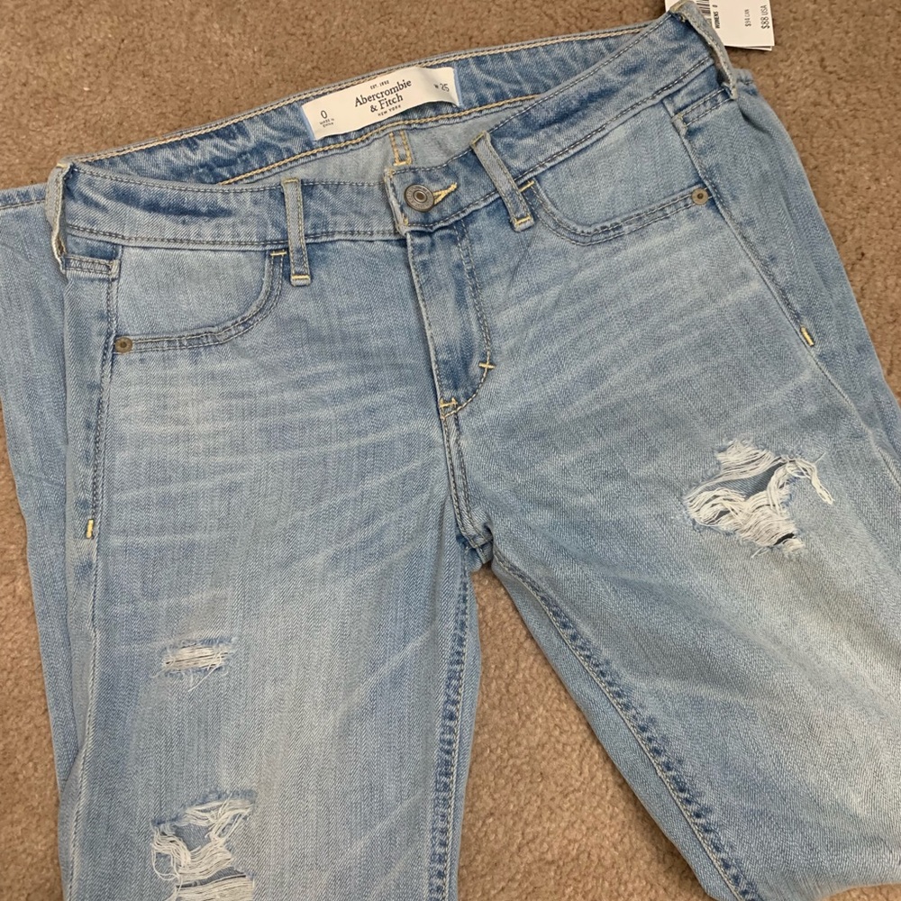 Abercrombie & Fitch Light Wash Distressed Jeans